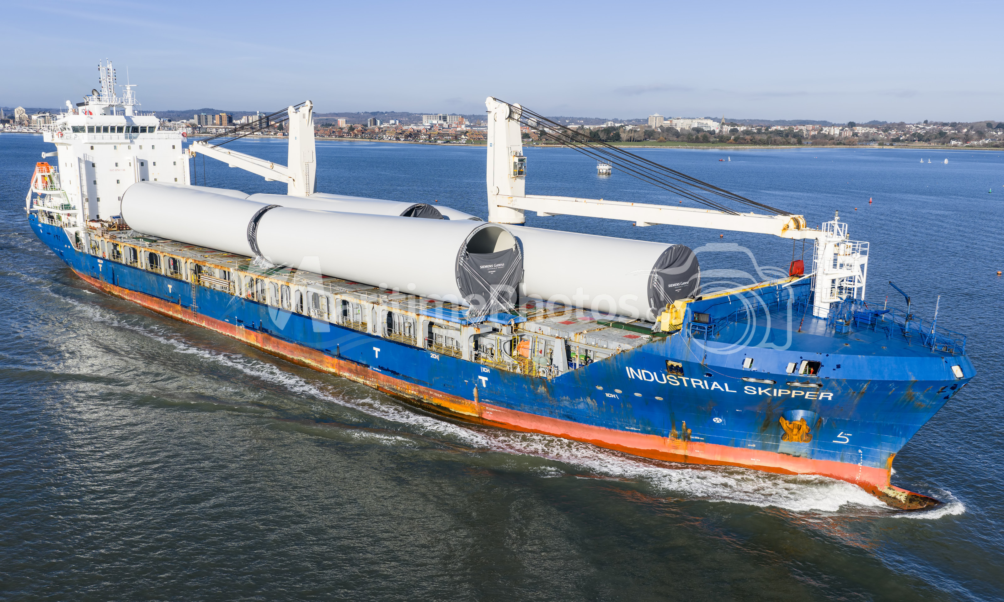 Industrial Skipper Container Ship IMO 9741138 at Poole, UK